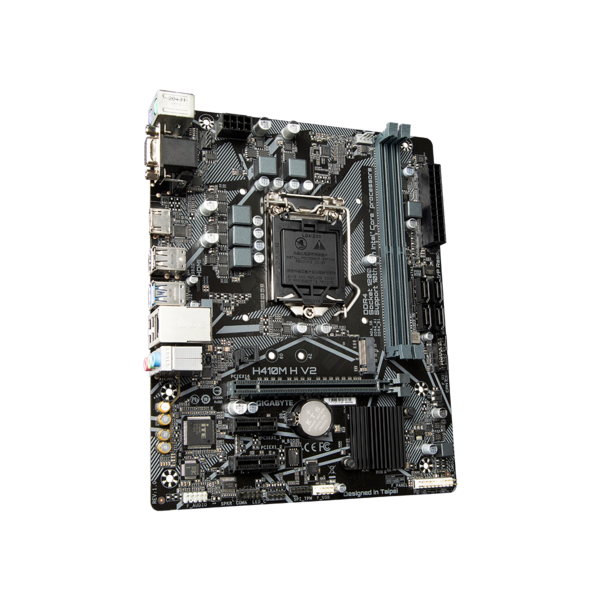 Scheda madre Gigabyte H410M H V2 - Supporto processori Intel Socket 1200 10a Gen Intel Core, Pentium Gold and Celeron - Ram 2x DDR4 2933/2133 Mhz - Vga, Hdmi - 4x Usb3.2 / 6x Usb2.0 - GLan - Aud