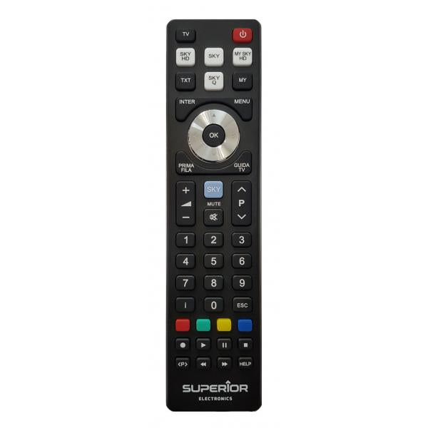 Telecomando di ricambio universale Superior SKY Replacement - compatibile con i decoder SKY, My SKY, My SKY HD, SKY Q