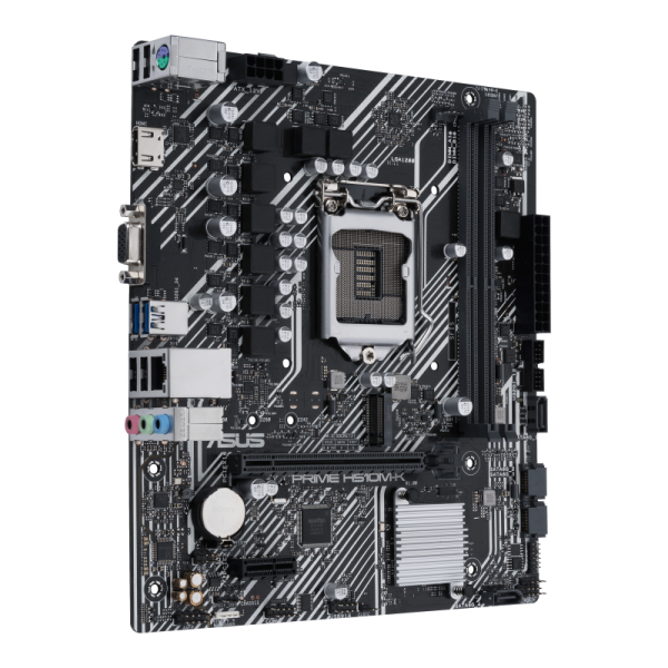 Scheda madre Asus PRIME H510M-K - Supporto processori Intel Socket 1200 10a/11a Gen Intel Core, Pentium Gold and Celeron - Ram 2x DDR4 2933/2133 Mhz - Vga, Hdmi - 6x Usb3.2 / 2x Usb2.0 - GLan -