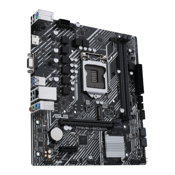 Scheda madre Asus PRIME H510M-K - Supporto processori Intel Socket 1200 10a/11a Gen Intel Core, Pentium Gold and Celeron - Ram 2x DDR4 2933/2133 Mhz - Vga, Hdmi - 6x Usb3.2 / 2x Usb2.0 - GLan -