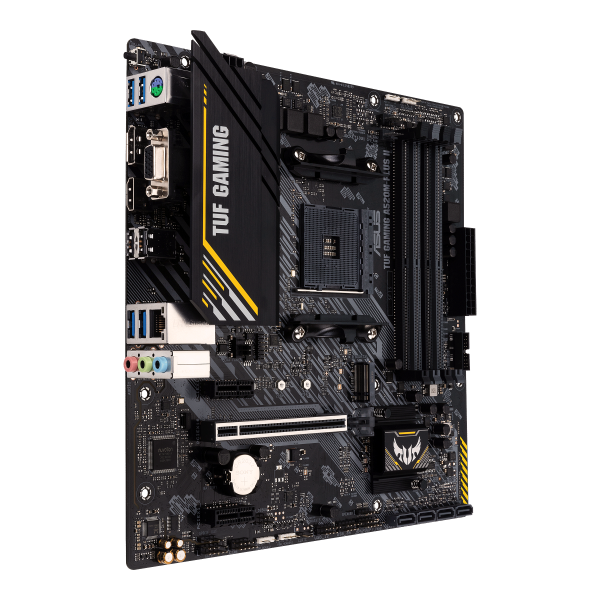 ASUS TUF GAMING A520M-PLUS II - scheda madre - micro ATX - Socket AM4 - Chipset AMD A520 - USB 3.2 Gen 1 - Gigabit LAN - grafica integrata (CPU richiesta)