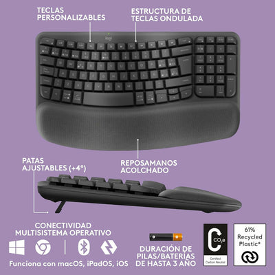 Tastiera Logitech 920-012296 Grafite Spagnolo QWERTY