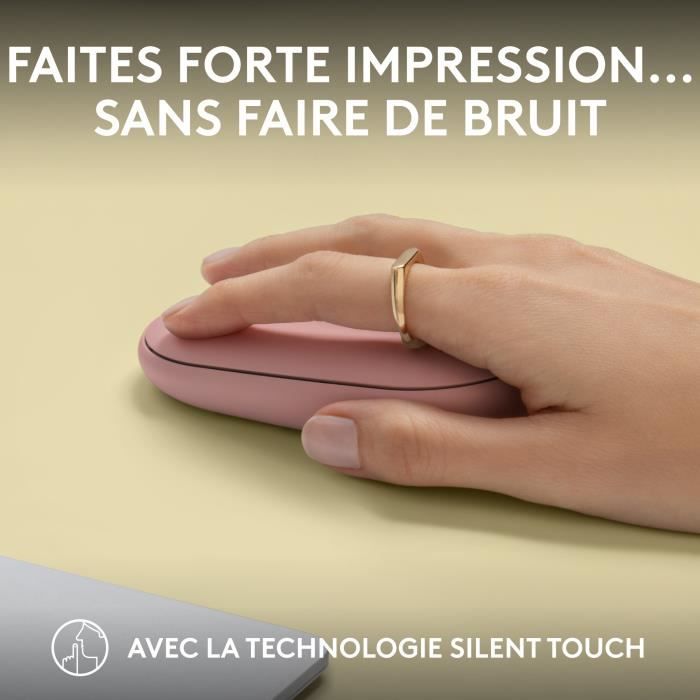 LOGITECH - Mouse senza fili - Pebble Mouse 2 M350s - Rosa - (910-007014)