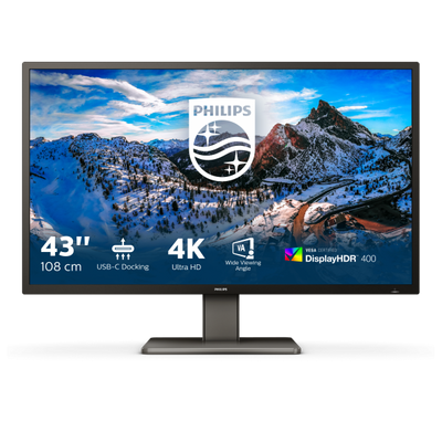 PHILIPS MONITOR 42,5 LED VA 16:9 4K UHD 4MS 400 CDM, DP/HDMI HUB USB-C, PIVOT, MULTIMEDIALE