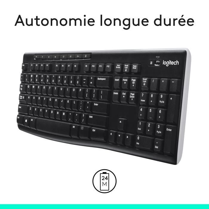 Tastiera wireless LOGITECH K270 - Azerty - PC / Mac - Nera