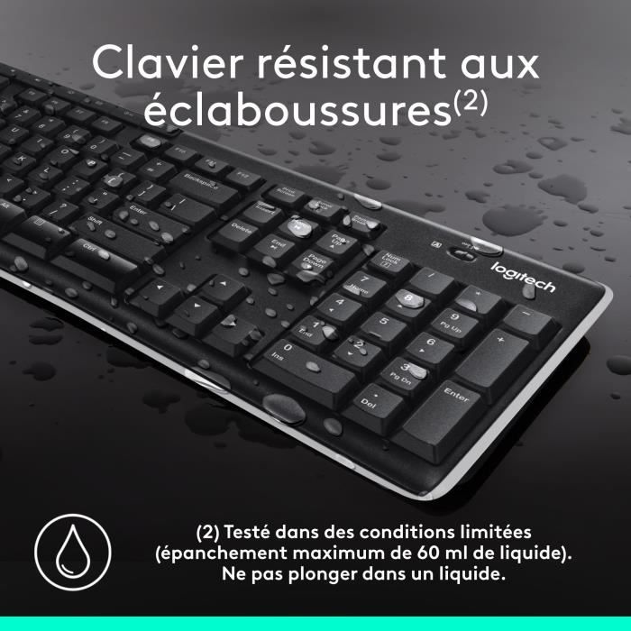 Tastiera wireless LOGITECH K270 - Azerty - PC / Mac - Nera