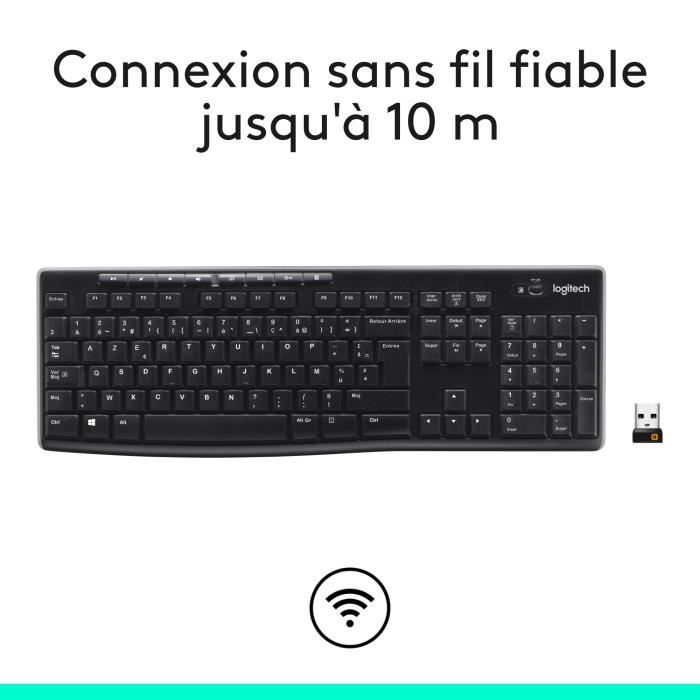 Tastiera wireless LOGITECH K270 - Azerty - PC / Mac - Nera