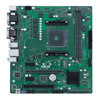 ASUS Pro A520M-C II/CSM - scheda madre - micro ATX - Socket AM4 - chipset AMD A520 - USB 3.2 Gen 1 - Gigabit LAN - grafica integrata (CPU richiesta)