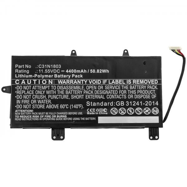 CoreParts MBXAS-BA0284 ricambio per laptop Batteria (Laptop Battery for Asus - 50.82Wh Li-Polymer 11.55V - 4400mAh for Asus UX480 50.82Wh Li-Polymer 11.55V 4400mAh for Asus UX480FD - Warranty: 12M)