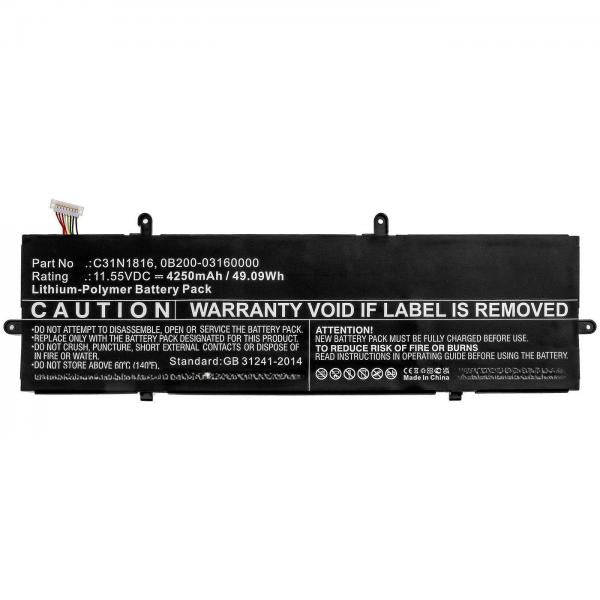 CoreParts MBXAS-BA0274 ricambio per laptop Batteria (Laptop Battery for Asus - 49.09Wh Li-Polymer 11.55V - 4250mAh for Asus Flip 49.09Wh Li-Polymer 11.55V 4250mAh for Asus Flip UX362, - Warranty: 12M