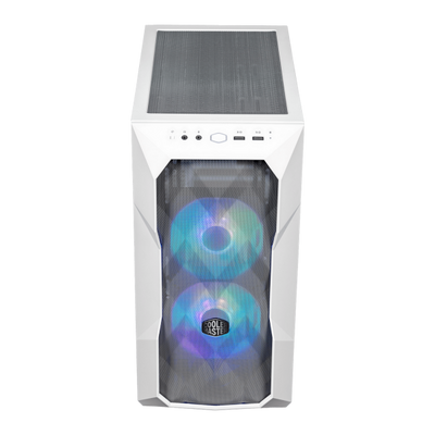 "Case MasterBox TD300 Mesh White- 2USB3.2-2xCombo 2.5""/3.5""-2x2.5""-2x120mm SickleFlow PWM ARGB Front Fans-ARGB/PWM Hub-NO PSU"