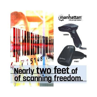 Manhattan 177672 lettore di codici a barre Lettore di codici a barre portatile 1D CCD Nero (Manhattan Long Range CCD Barcode Scanner)