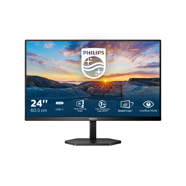 PHILIPS MONITOR 23,8 LED IPS 16:9 FHD 300 CDM, USB-C HUB, HDMI, MULTIMEDIALE,