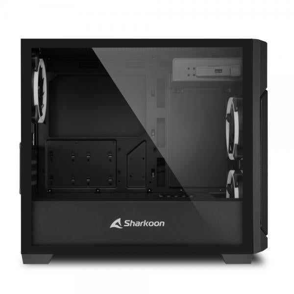 SHARKOON CASE MICRO-ATX 2XUSB 3.0, VETRO TEMPERATO, 2X120MM FAN FRONT, 1X120MM FAN REAR, 4 SLOT ESPA