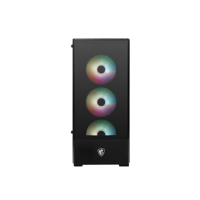 MSI MAG Forge 112R e' uno case mid-tower dotato di pannello in vetro temperato e ventole pre-installate ARGB.