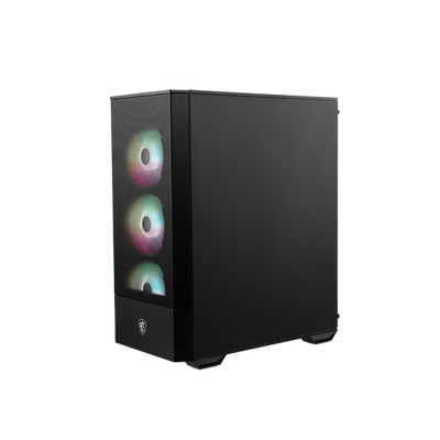 MSI MAG Forge 112R e' uno case mid-tower dotato di pannello in vetro temperato e ventole pre-installate ARGB.