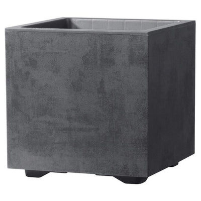 Vaso Cubo - DEROMA - Millennium R - Antracite - Con riserva d'acqua - 25 cm