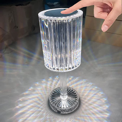Lampada Tavolo Touch Senza Fili Effetto Cristallo Acrilico Abatjour