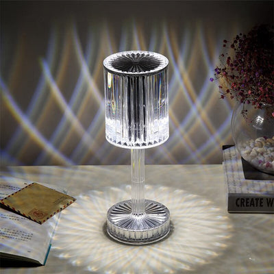 Lampada Tavolo Touch Senza Fili Effetto Cristallo Acrilico Abatjour