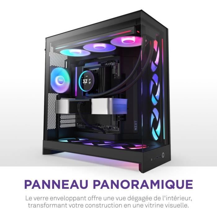 Case Mid-Tower - NZXT - H9 Flow RGB - Doppia camera - Ventole RGB incluse - Nero