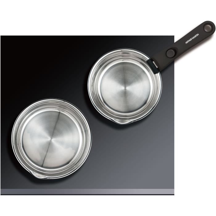 2 pentole 16-20 cm + 1 manico - ARTHUR MARTIN - AM720GT - 3 strati tripla azione - Tutte le fonti di calore compresa induzione