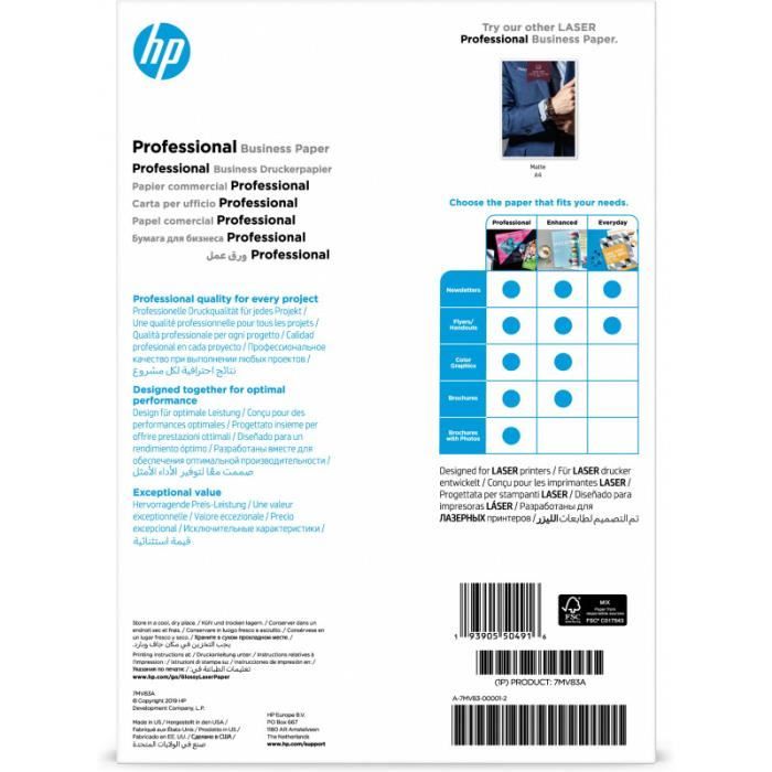 hp - prodotti multimediali hps supp (au hp prof gls lj a4 200g 150sh carta fsc