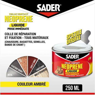 SADER Scatola in metallo liquido a contatto liquido in neoprene - 250 ml