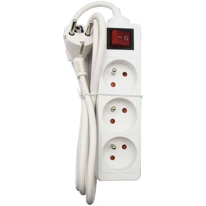 Unità domestica - GAO - 3 prese 2P+T - Con interruttore, conforme NF