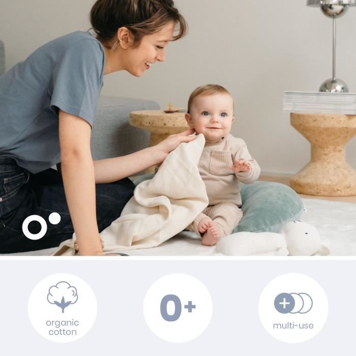 Confezione da 3 fasce - DOOMOO - Garza di cotone biologico - Certificato Oeko-Tex - Beige