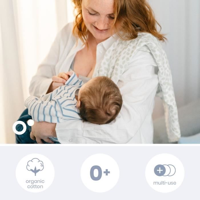 Confezione da 3 fasce - DOOMOO - Garza di cotone biologico - Certificato Oeko-Tex - Verde