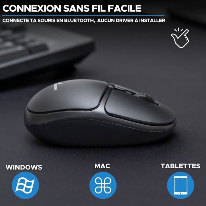 Mouse Wireless - BLUESTORK - Office 25 - PC/MAC - Nero - Connessione 2,4 GHz - Batteria a Lunga Durata
