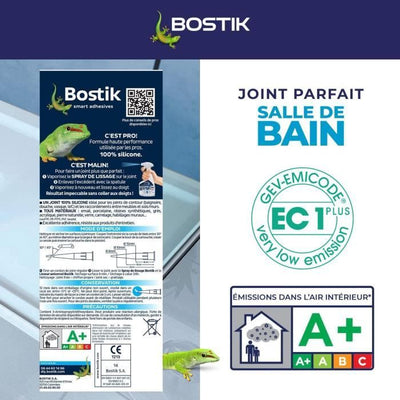 Sigillante per bagno - BOSTIK - Perfect Joint - Impermeabilizzante siliconico - Antimuffa - Bianco - 280 ml