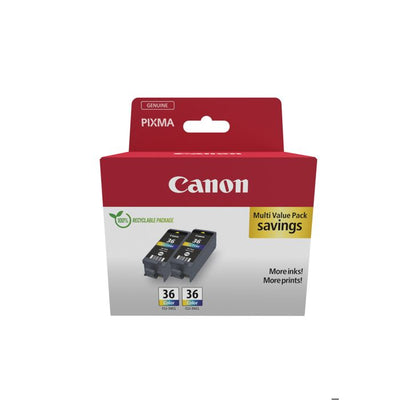 Confezione da 2 cartucce d'inchiostro a colori - CANON - CLI-36 CL - Inkjet - 12 ml
