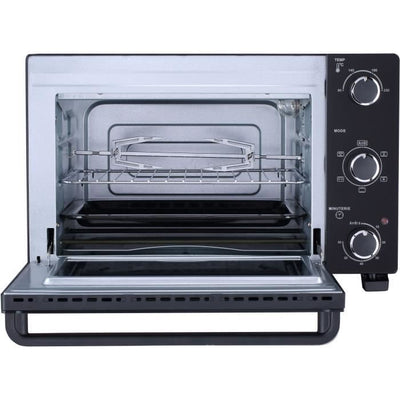 CONTINENTAL EDISON CEMF28B2 - Miniforno elettrico 28L nero - 1500W - Girarrosto, Convezione naturale