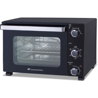 CONTINENTAL EDISON CEMF46B3 - Miniforno elettrico 46L nero - 1800W - Girarrosto, Convezione naturale