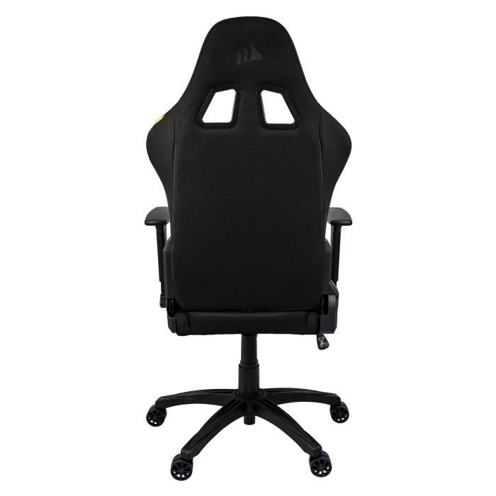 CORSAIR - Sedia da ufficio - Poltrona da gaming - TC100 RELAXED - Tessuto - Ergonomica - Braccioli regolabili - Nero/Rosso (CF-9900014-WW)