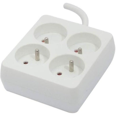 CHACON Blocco quadrato 4 x 16 A con cavo da 1,5 m - Bianco