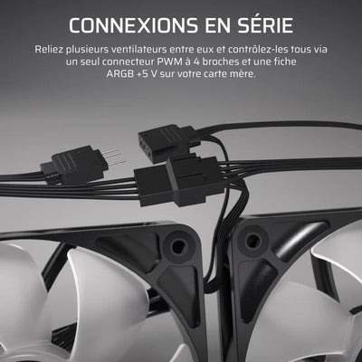 Confezione da 3 ventole ARGB da 120 mm - CORSAIR - RS120 - Bianco