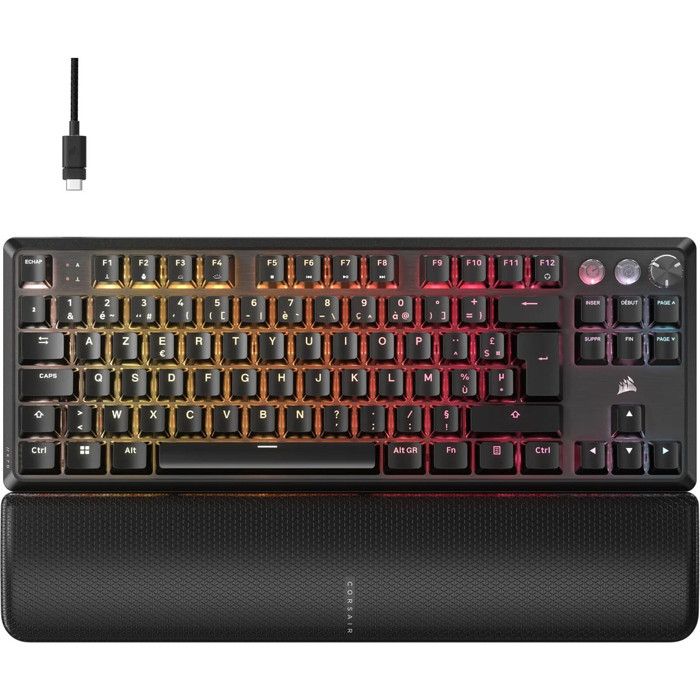 Tastiera da gioco - CORSAIR - K70 Pro TKL - Interruttori MGX Hyperdrive - Retroilluminazione RGB - AZERTY