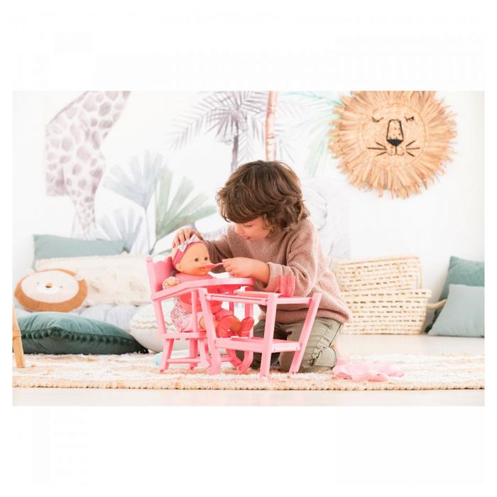 Corolle - sedia alta rosa - Accessorio per pasti - per Poupon 36 e 42 cm - 3 anni