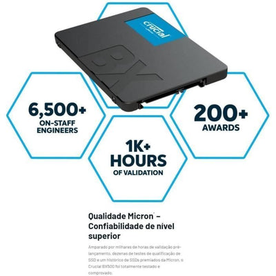 Crucial - Disco SSD interno - BX500 - 500 GB - 2,5 pollici (CT500BX500SD1)