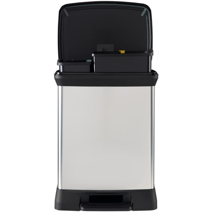 Pattumiera a pedale CURVER Duo Déco 10 + 18 L - 39x29x50,5 cm