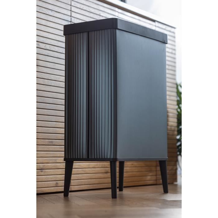 Cestino da terra - VERTO - CURVER - Apertura touch - 54 L - Grigio perla