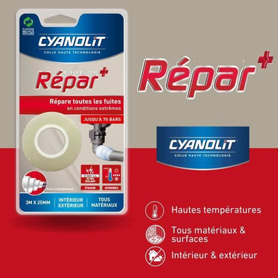 Nastro adesivo - CYANOLIT - Nastro in silicone - Autoagglomerante - Impermeabile - Resistente alle temperature estreme