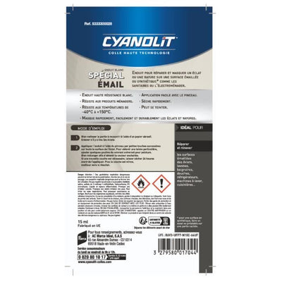 Smalto speciale - CIANOLIT - 15 ml - Riparazione e finitura di superfici smaltate