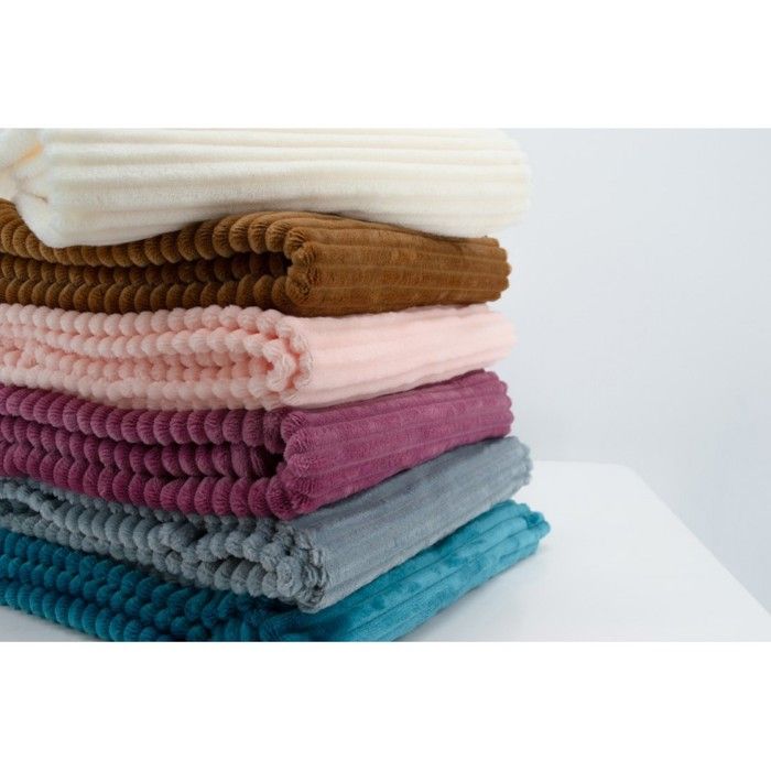 Coperta boudoir - DOMIVA - Caramello - 75 x 100 cm - Velluto a coste, morbida e calda