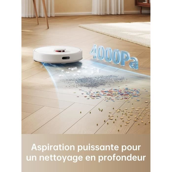 DREAME D9Max White - Robot aspirapolvere 2 in 1 - Navigazione laser intelligente LDS - 4.000 Pa - Mappe di piani multipli