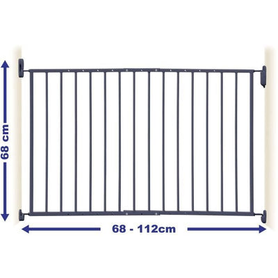 DREAMBABY Cancello di sicurezza ARIZONA EXTENDA - Da avvitare - L 68/112 cm - Grigio