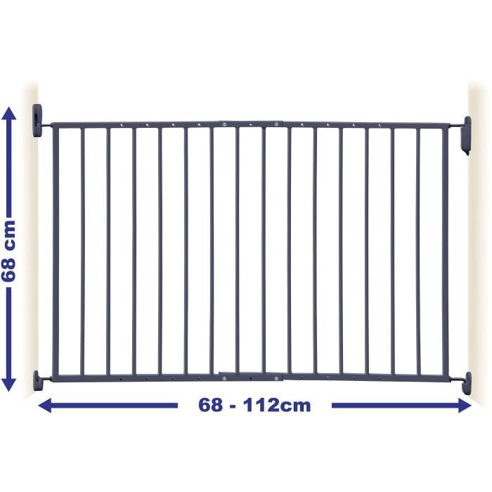 DREAMBABY Cancello di sicurezza ARIZONA EXTENDA - Da avvitare - L 68/112 cm - Grigio