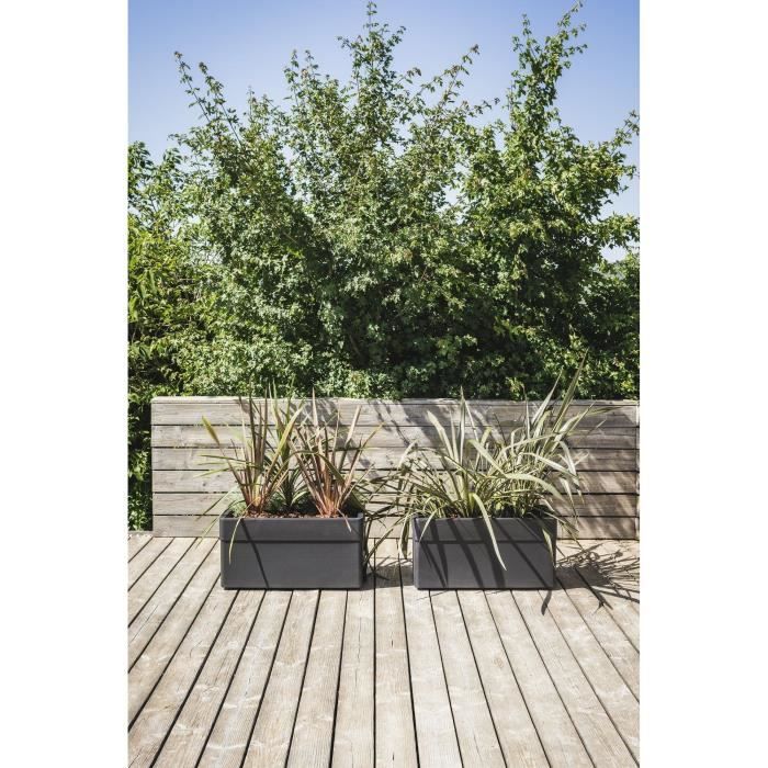 Fioriera - CAREL - Grigio antracite - 63 L - 78 x 39 x H.39 cm - EDA - Con ruote - Esterno o interno